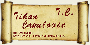 Tihan Capulović vizit kartica
